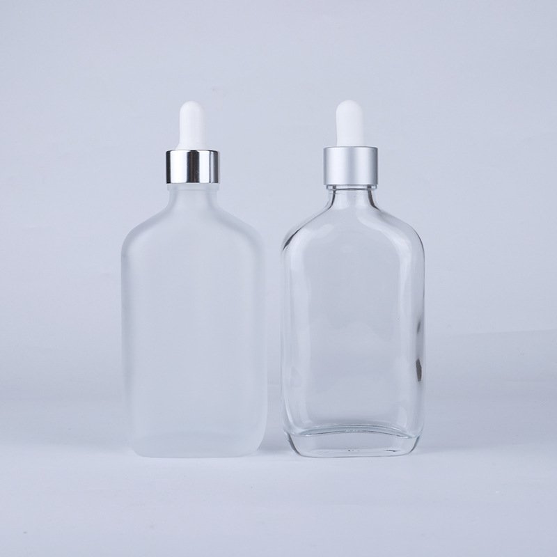 Factory direct sales new spot 100ml capacity transparent scrub can be customized logo glass dropper essential oil spray bottle