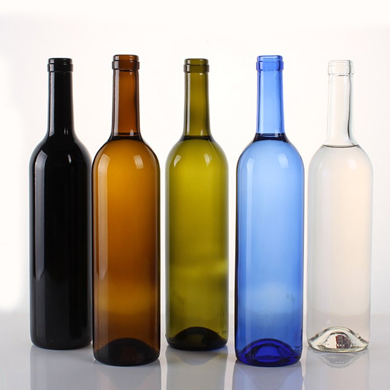 High Quality Recyclable 500ml 750ml 1000ml Liquor Wine Vodka Whiskey Empty Glass Bottle with Capacity Cork Lids