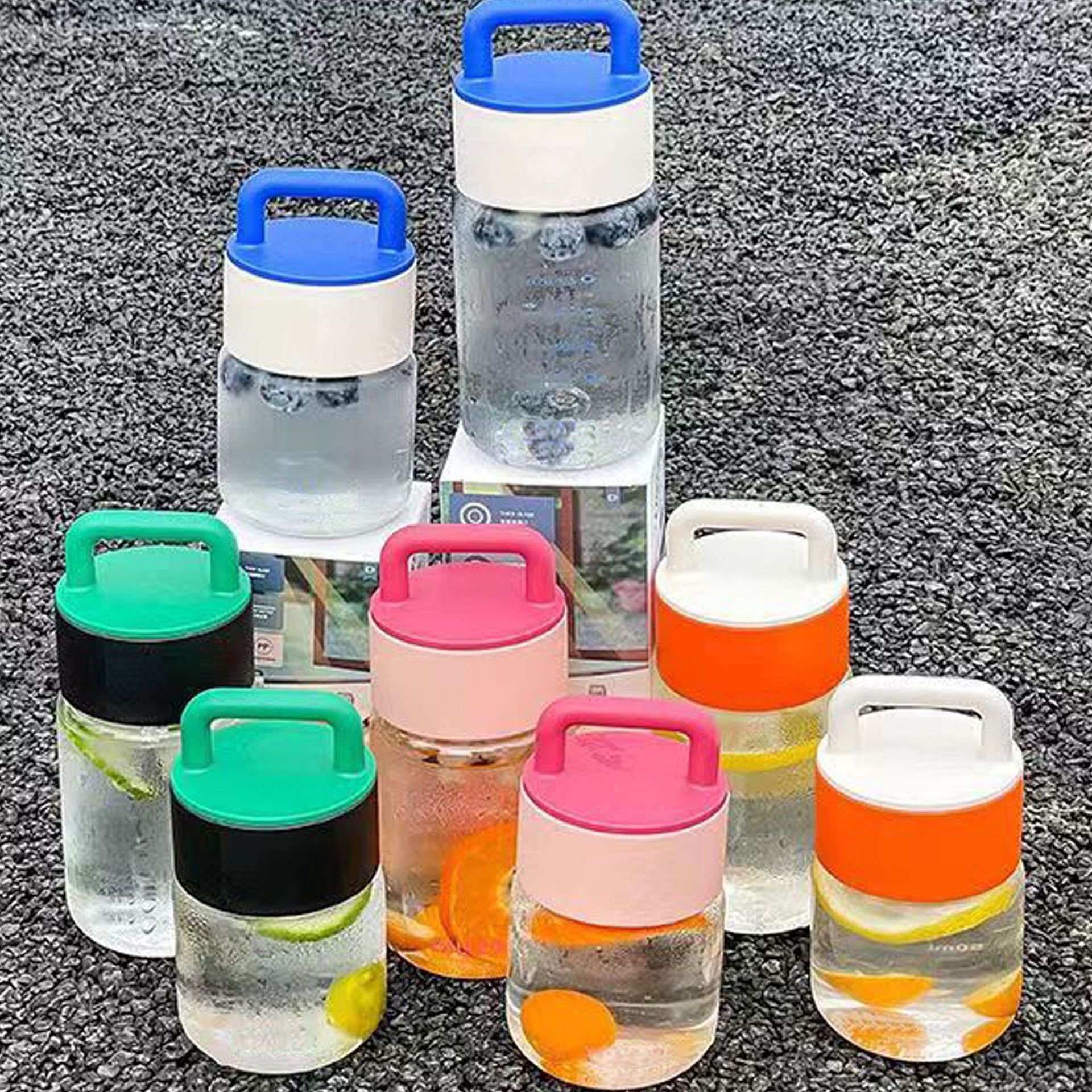 Mini Water Bottle wholesale Drinkware Glass Water Bottle clear Juice Milk glass cup Drinking Portable glass bottle