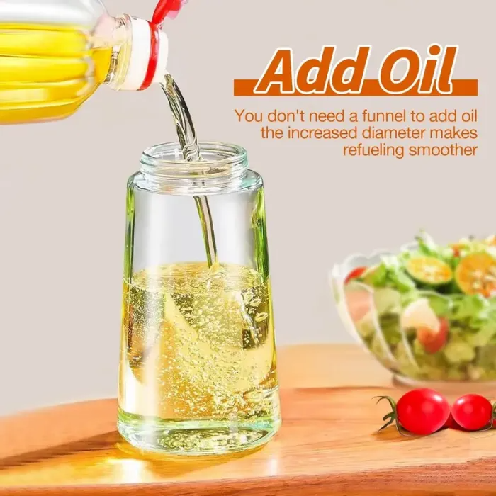 16oz/470ml 2 in 1 Glass Spray Bottle with Olive Oil Mister Sprayer Dispenser for Kitchen, Air Fryer, Barbecue and Salad