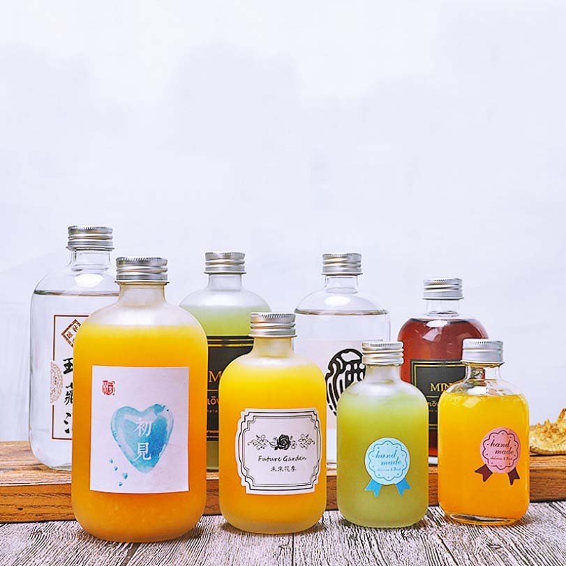 Creative Beverage Juice Milk Tea Glass Bottle 500ml Matte Fruit Wine Liquor Bottle Special For Catering Milk Tea Shop