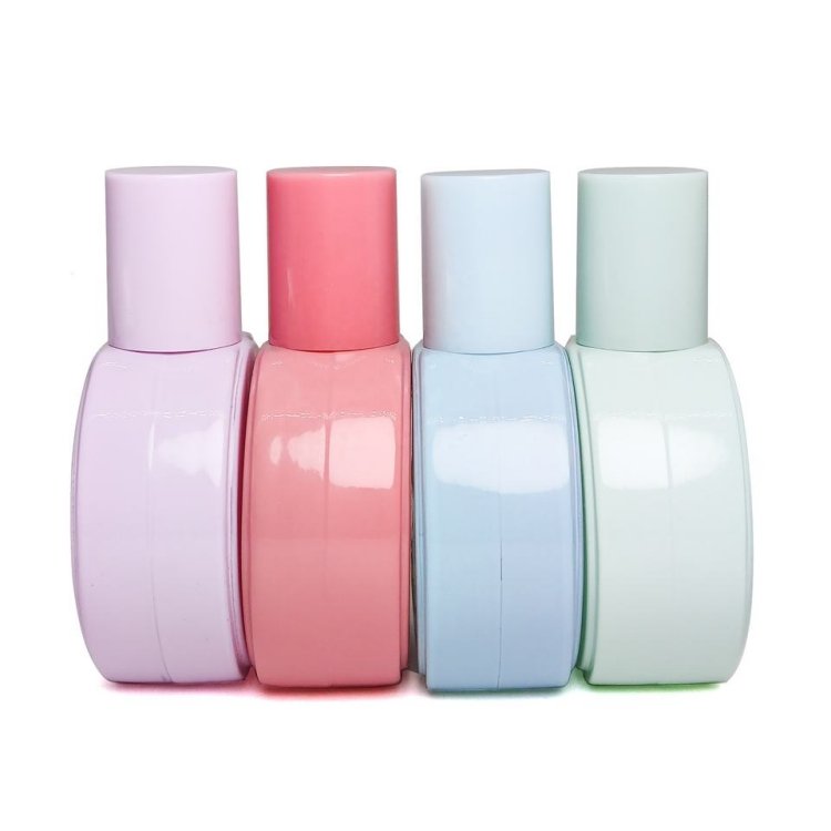 30ml Empty oblate color coated glass perfume bottle atomizer with box