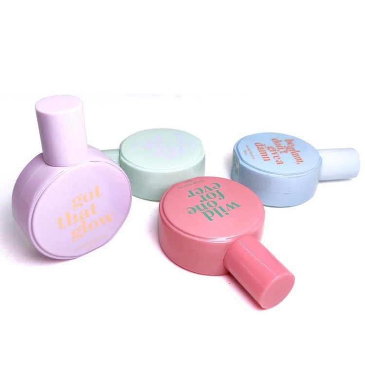 30ml Empty oblate color coated glass perfume bottle atomizer with box