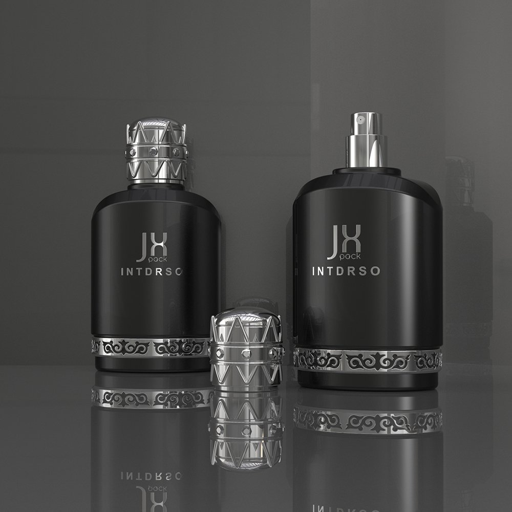 custom luxury male 100ml empty glass golden amber perfume bottle square and boxes