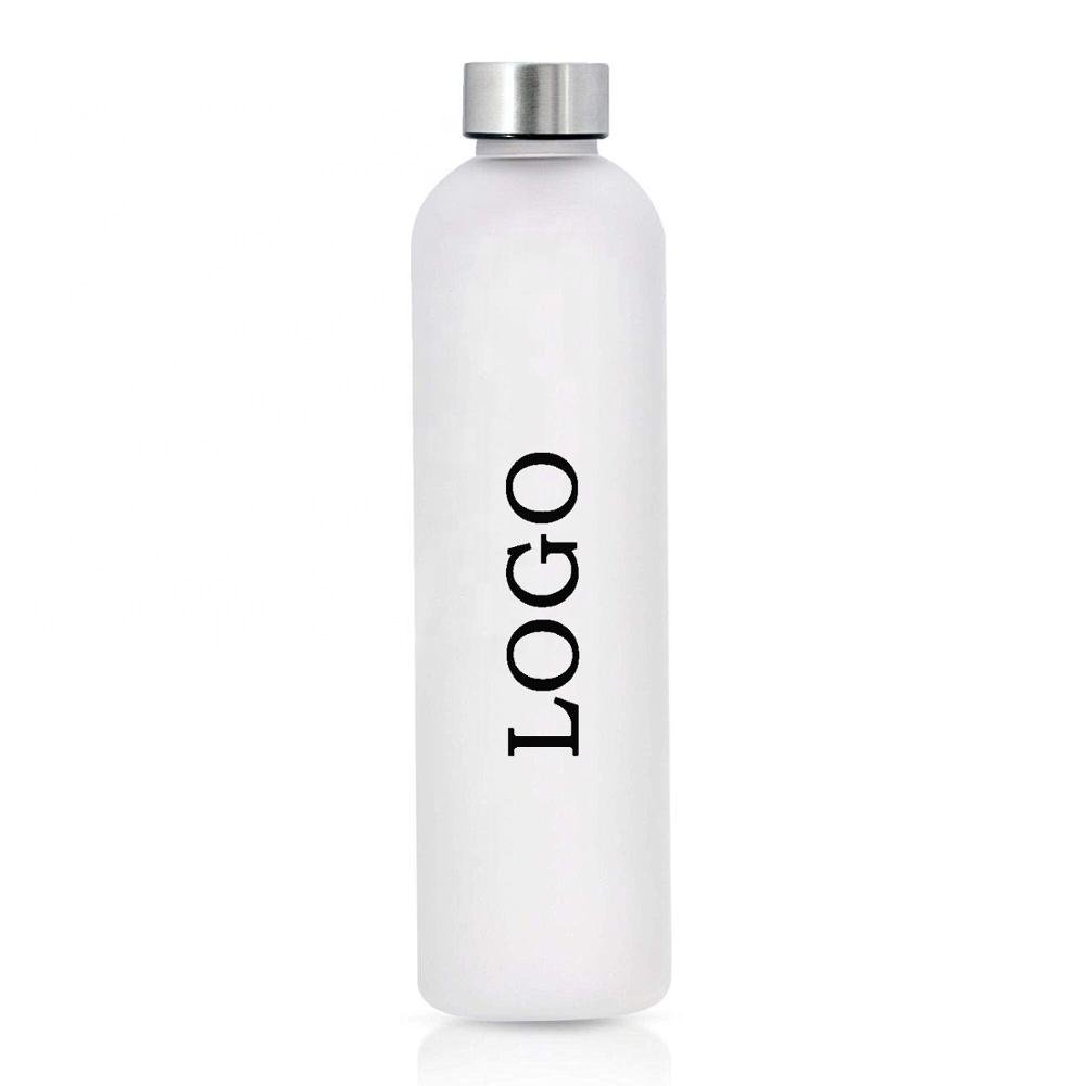 Wholesale 1000ml pink Glass Bottles Frosted Drinking Water Bottle