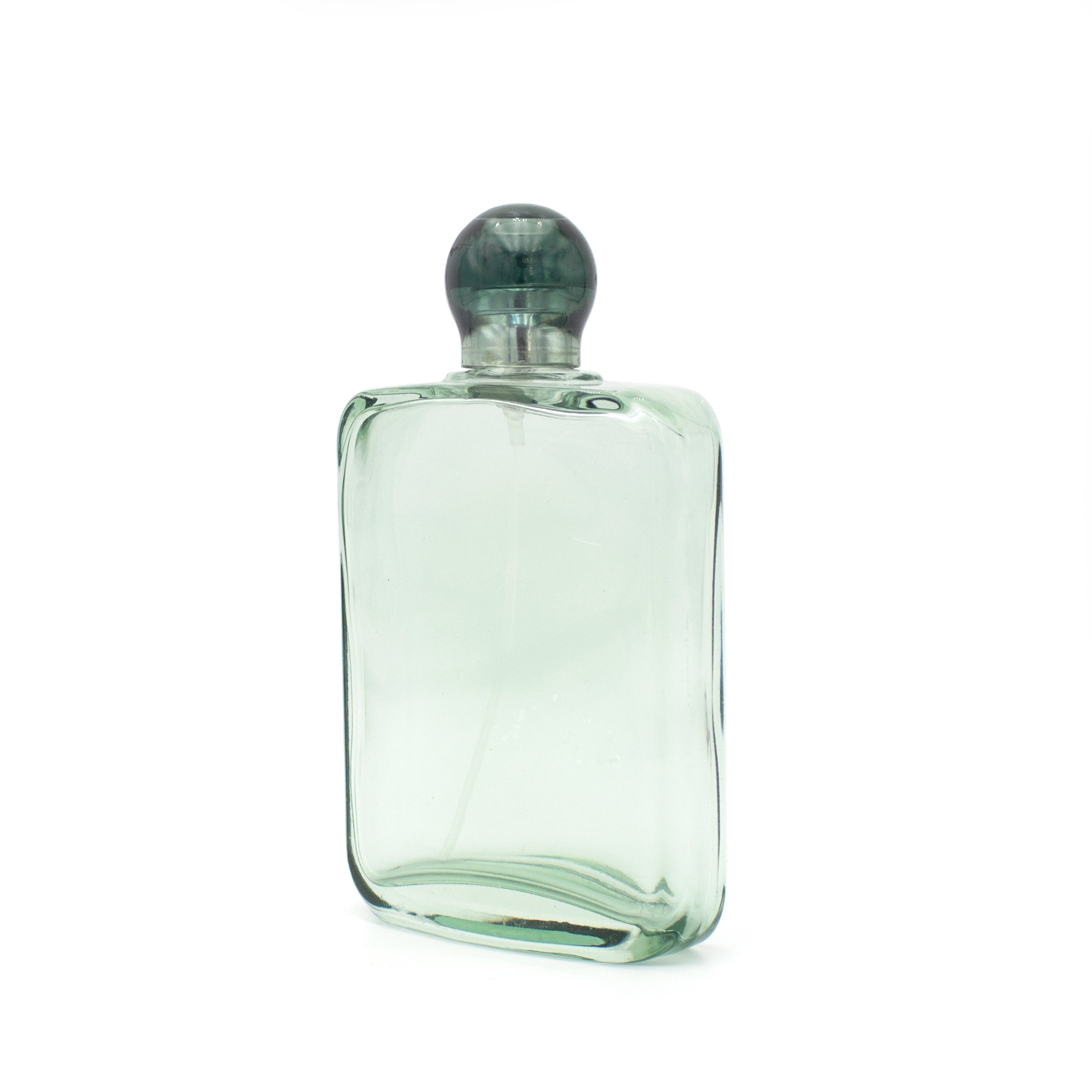 China manufacturer clear green atomizer flat shoulder rectangular men glass spray refillable 100ml perfume bottle