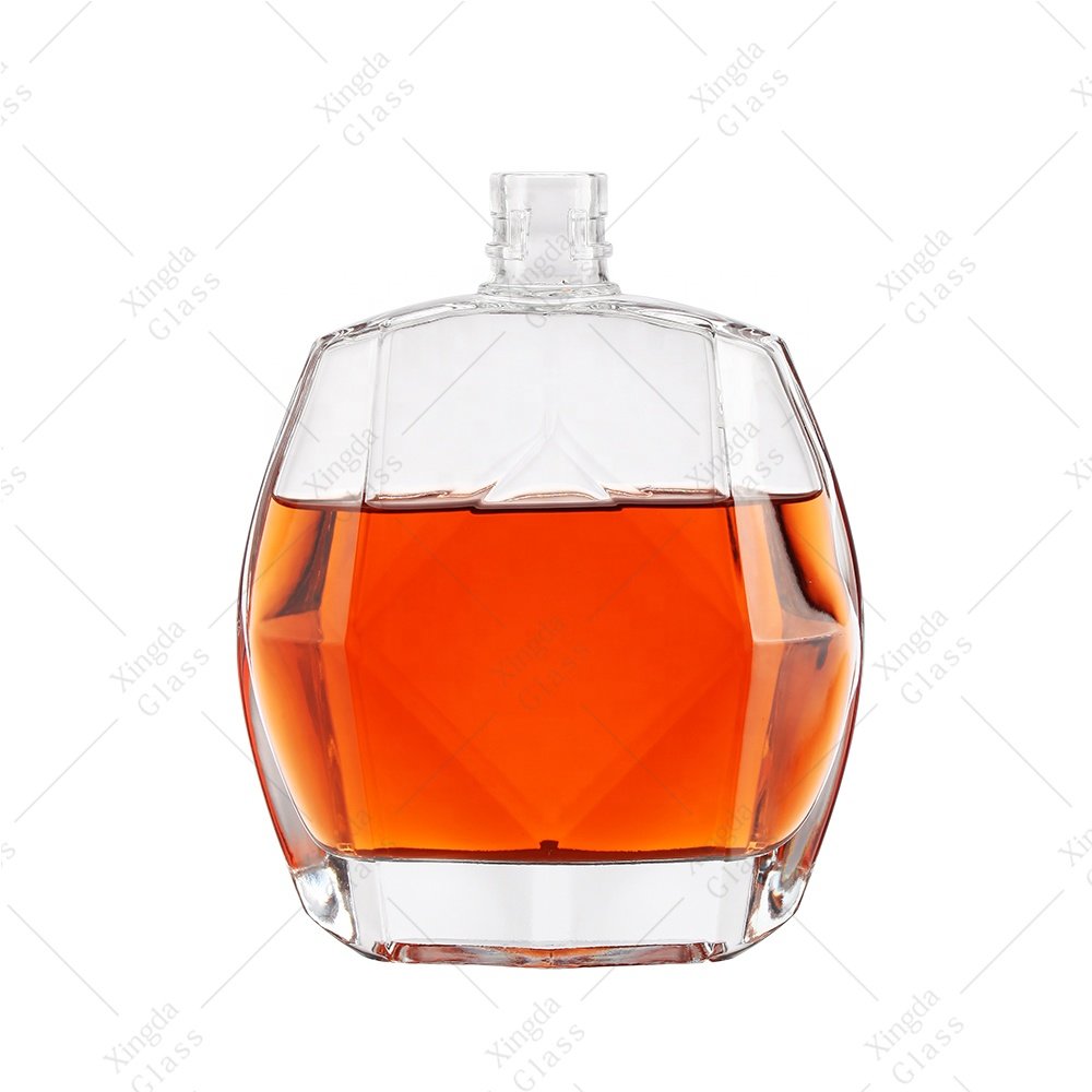 Manufacturer Wholesale Empty Gin Spirit Botellas De Vidrio Frosted Glass Bottles For Liquor 750Ml With Lid