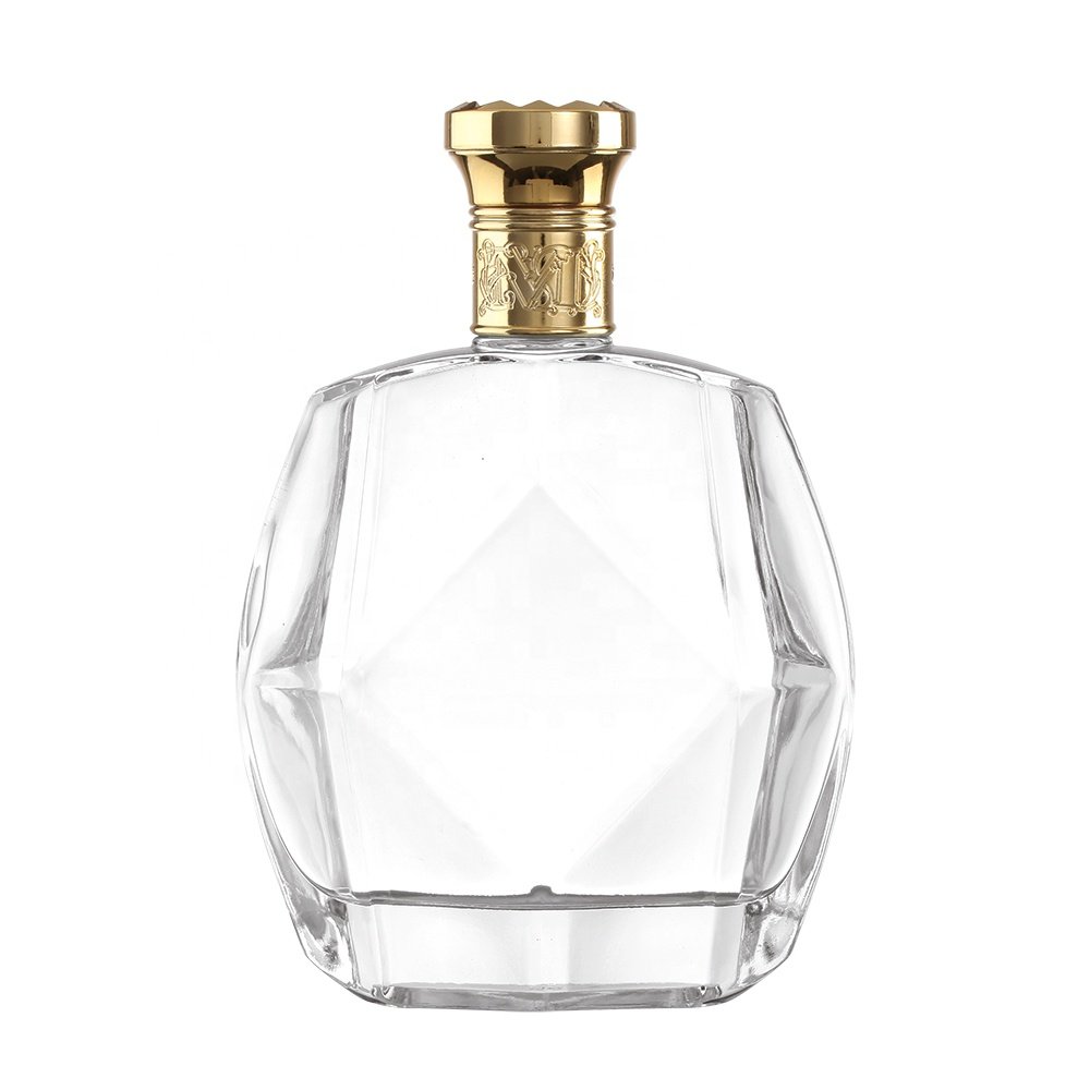 Manufacturer Wholesale Empty Gin Spirit Botellas De Vidrio Frosted Glass Bottles For Liquor 750Ml With Lid