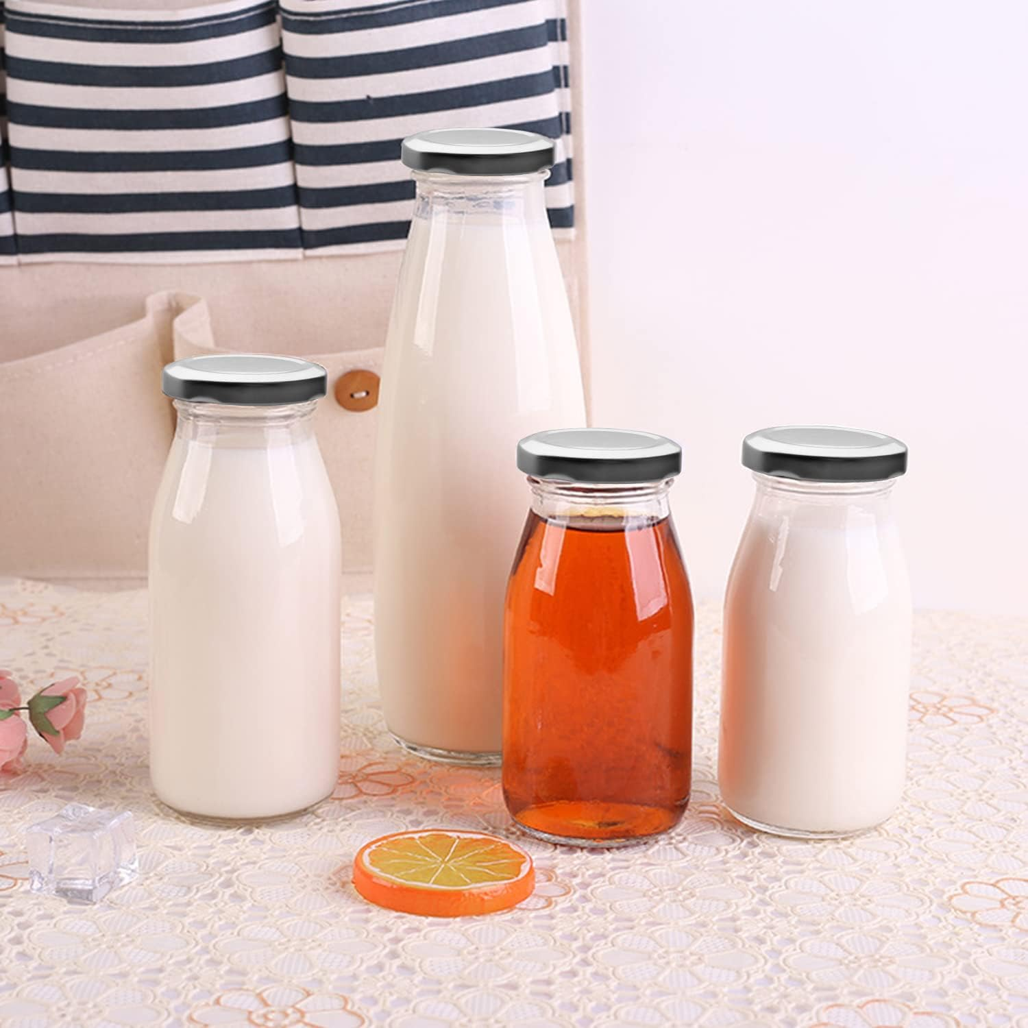 200ml 250ml 500ml 1liter glass beverage bottles wholesale empty milk juice bottles