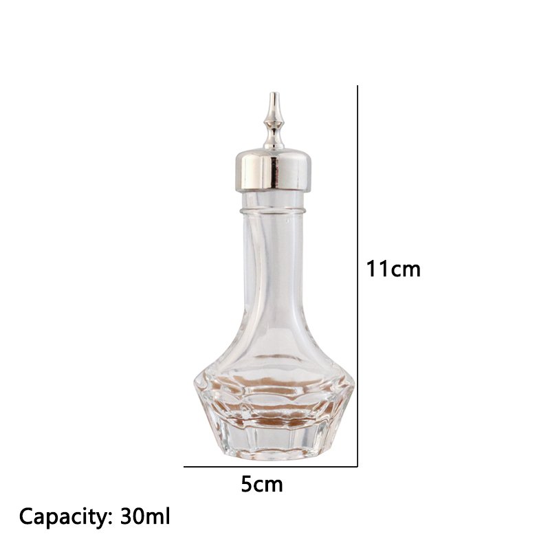 Meitian Barware Tool Bartender Kit Bitter Glass Bottle 30ml 50ml Cocktail Bitter Bottle With Metal Dash Top Cocktail Bitter