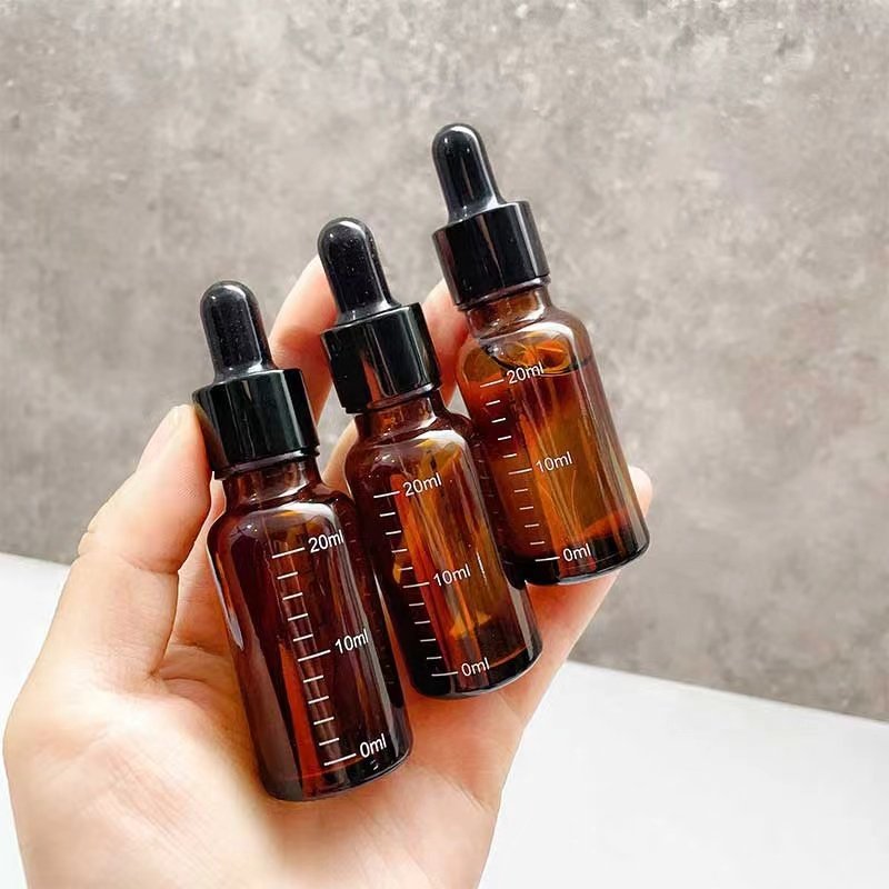 2024 Round Essential Oil Glass Bottle with Dropper Empty Custom Sizes Essential Oil Glass Bottle