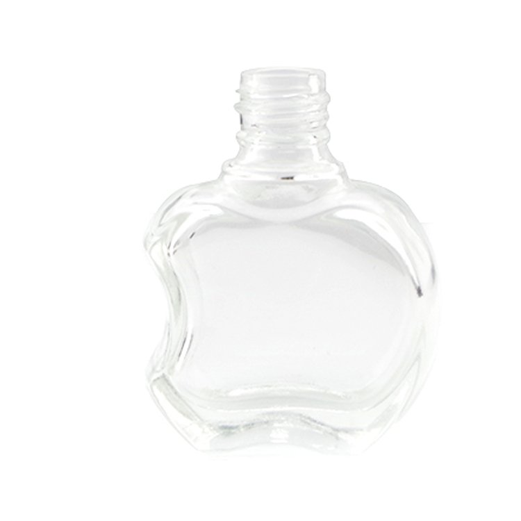 Empty Clear 10ML Apple Shape Car Diffuser Fragrance Hanging Perfume Glass Bottle With Wooden Cap