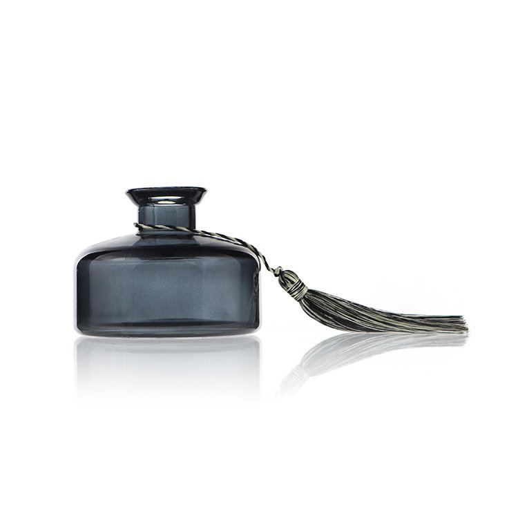 Custom Empty Clear Luxury Aroma Bottle 200ml Round wild-mouth Diffuser Bottle With Lid