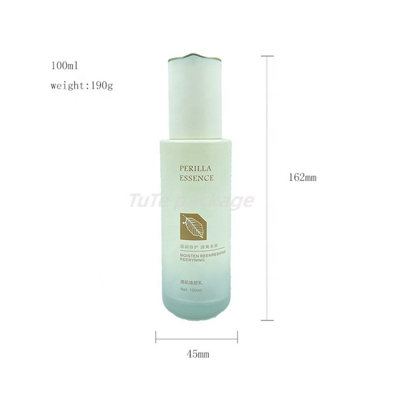 luxury skin care glass bottle setcosmetics essence milk pump glass bottle set glass bottle for cosmetics liquid packaging