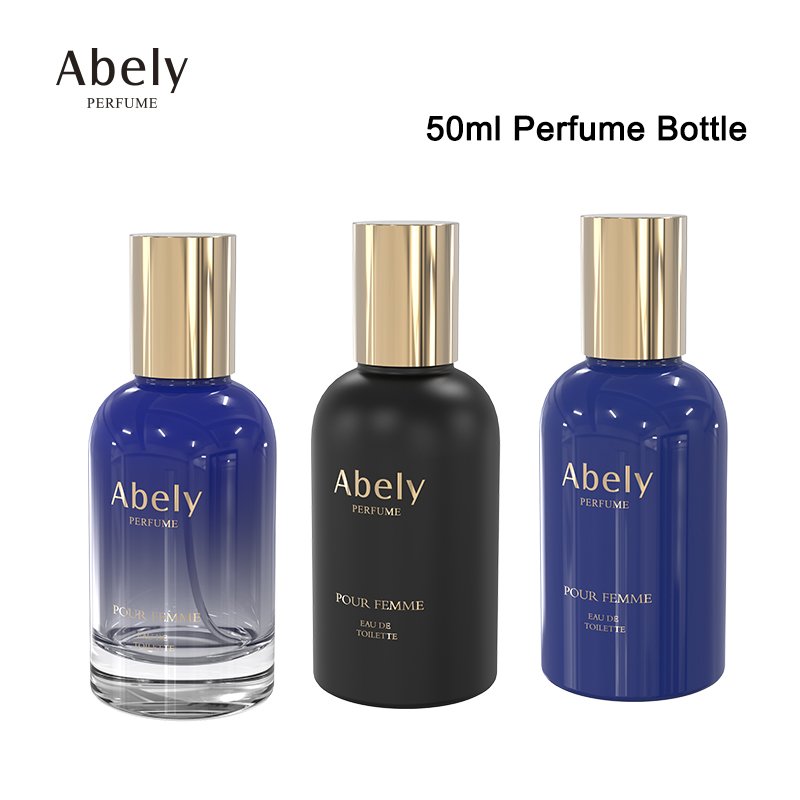 Empty High Quality Cylinder Transparent OEM Glass 50ml Perfume Bottle with Bottle Cap