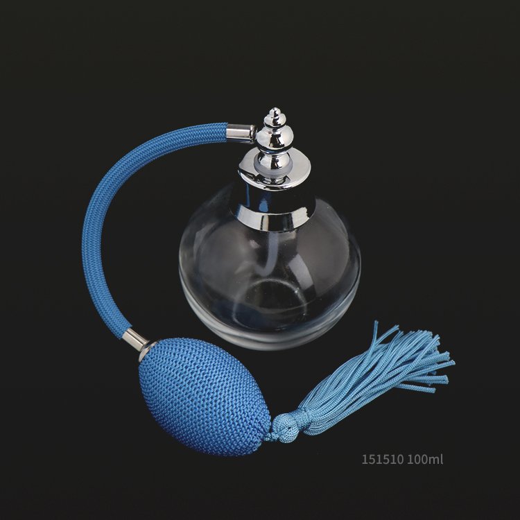 100ml Blue Wholesale cosmetics packaging squeeze airbag glass perfume bottle