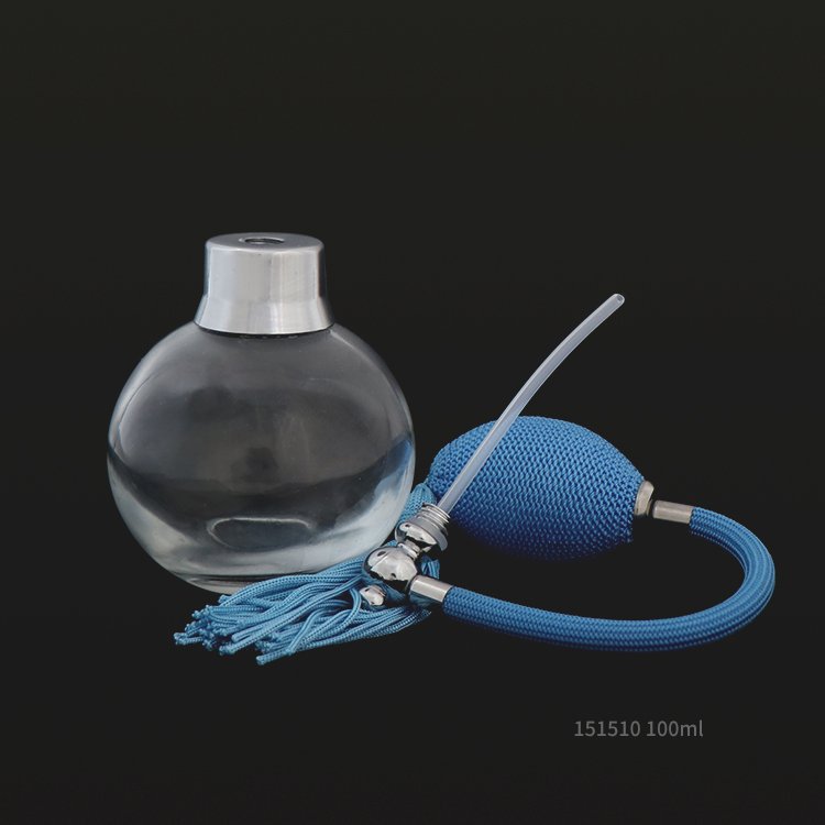 100ml Blue Wholesale cosmetics packaging squeeze airbag glass perfume bottle