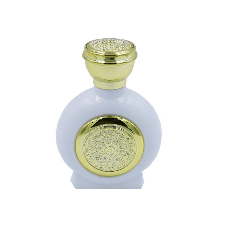 Wholesale Arabic Luxury White Round Perfume Glass Bottle 50ml 100ml Customized