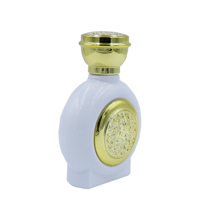 Wholesale Arabic Luxury White Round Perfume Glass Bottle 50ml 100ml Customized