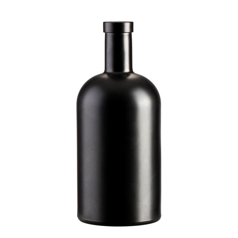 Unique Design 200ml 375ml 500ml 750ml 1000ml Matte Black Olive Oil Glass Bottles With Corked