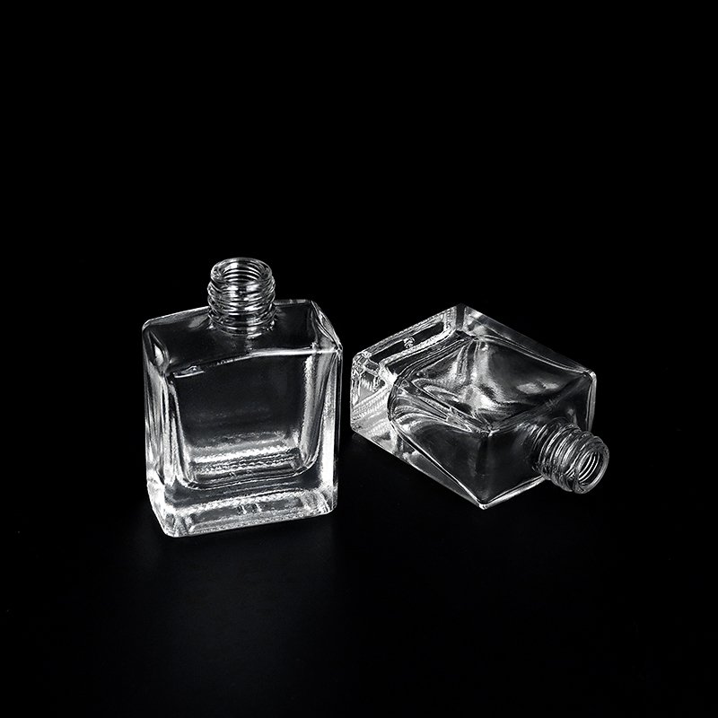 Luxury Square Oil Varnish Glass Packaging 12ML Empty Transparent Glass Bottle For Uv Gel Nail