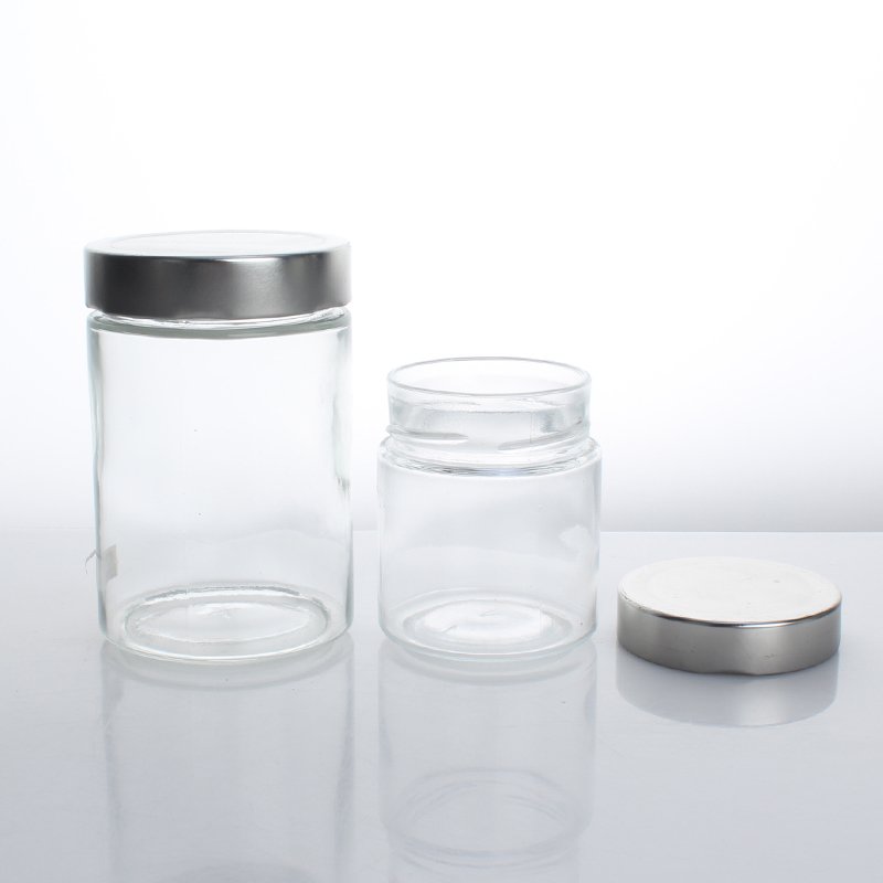 Honey Jar with Metal Lug Twist Lid Round Wide Mouth Ergo Jam Glass Kitchen Travel Wholesale Custom 100ml 200ml 280ml 380ml 500ml