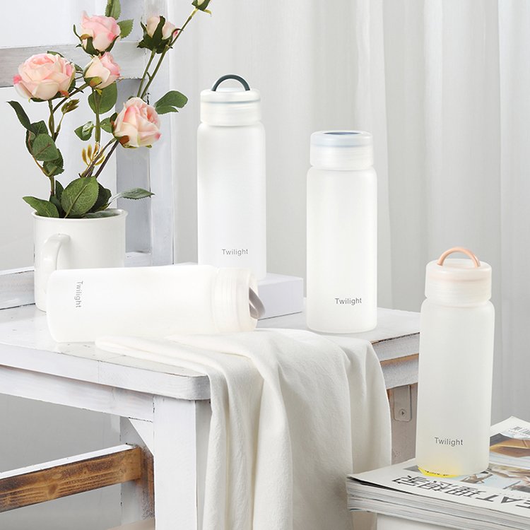 Frosted Glass Water Bottle 0611 420ML Wholesale Customize Logo Portable Borosilicate Eco Glass Water Bottle