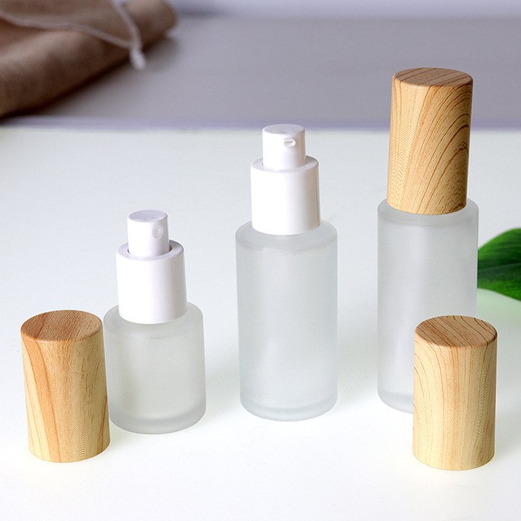 Cosmetics Packaging Glass Bottle Sets Empty Glass Cream Jar and Pump Spray Bottle
