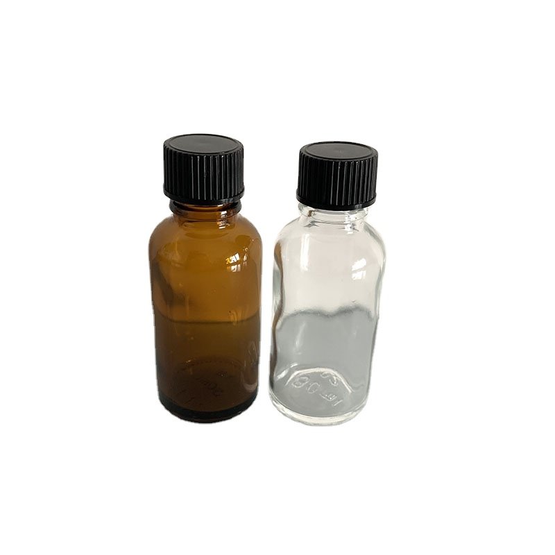 Glass Essential oil Bottle with Black Phenolic Cone Cap glass dropper bottle 1oz 30ml 50ml