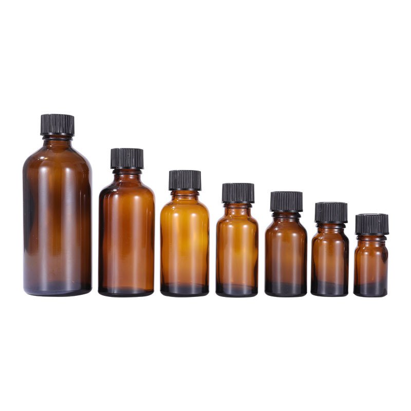 Glass Essential oil Bottle with Black Phenolic Cone Cap glass dropper bottle 1oz 30ml 50ml