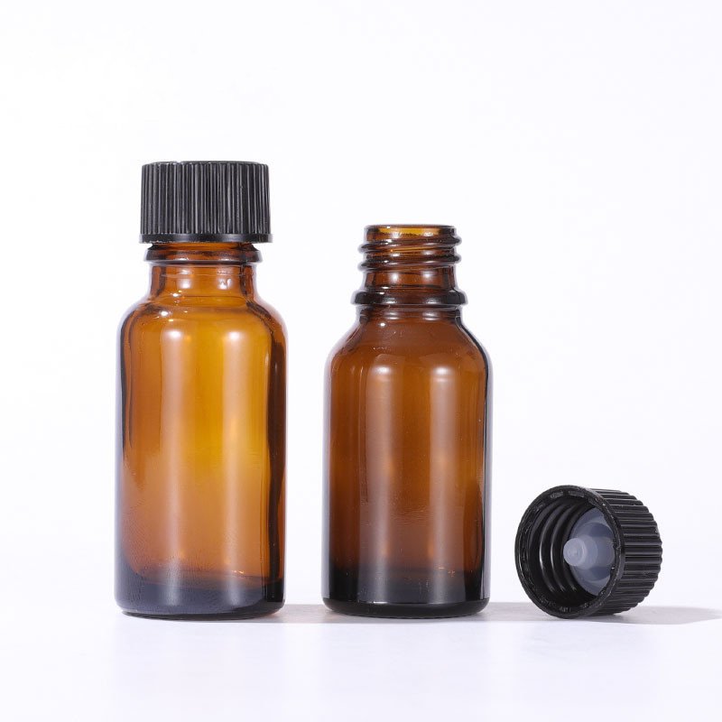 Glass Essential oil Bottle with Black Phenolic Cone Cap glass dropper bottle 1oz 30ml 50ml