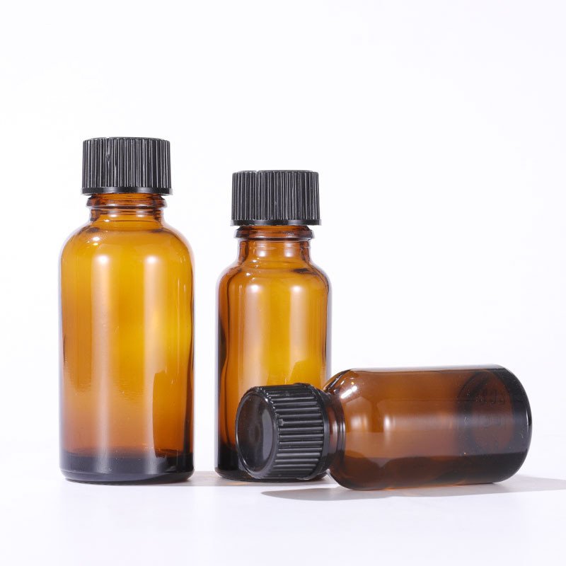 Glass Essential oil Bottle with Black Phenolic Cone Cap glass dropper bottle 1oz 30ml 50ml