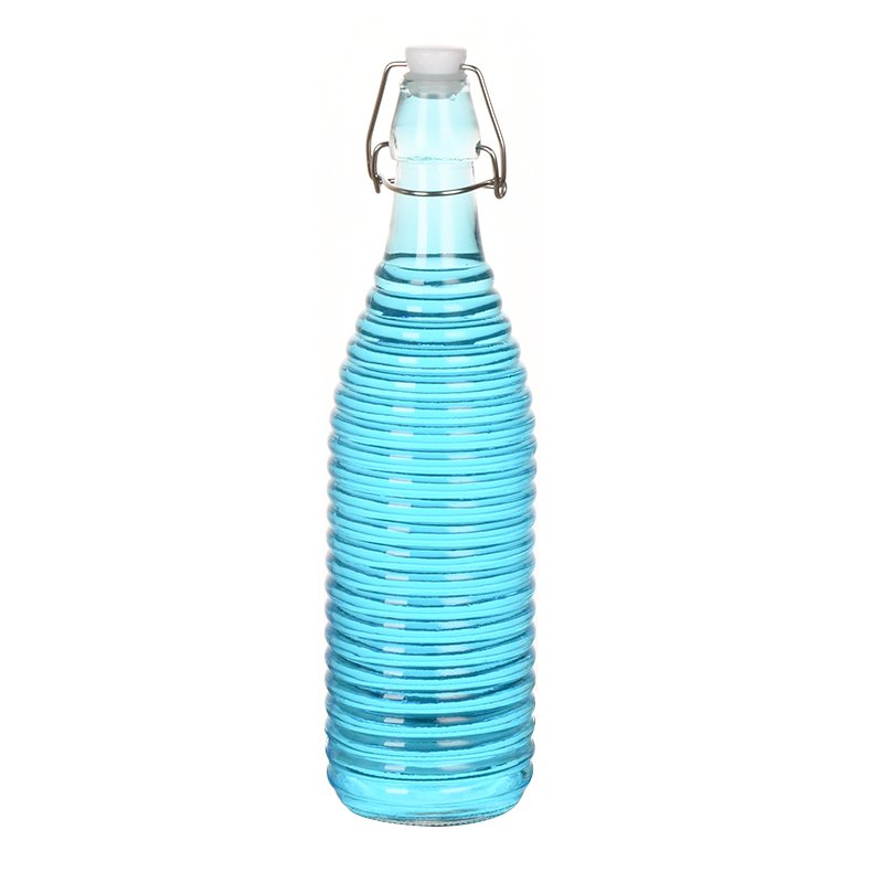 Ru Star Stripes Bottles Glass 500ml Clear Cold Brew Coffee Juice Glass Bottle For Wine Liquor Tea Beverage