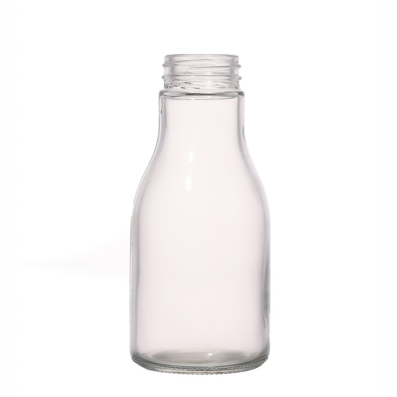 KDG Brand custom wholesale 250ml empty clear juice bottle coffee milk bottle beverage glass bottle