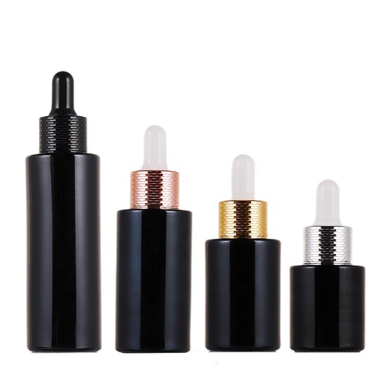 Flat shoulder glass bottles 20ml 30ml 40ml 50ml 60ml 100 ml cosmetic bottle dropper bottle with dropper pipette for skin care