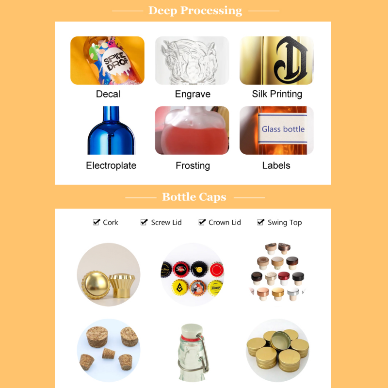 Wholesale bule fancy design beverage juice glass bottle for drinking