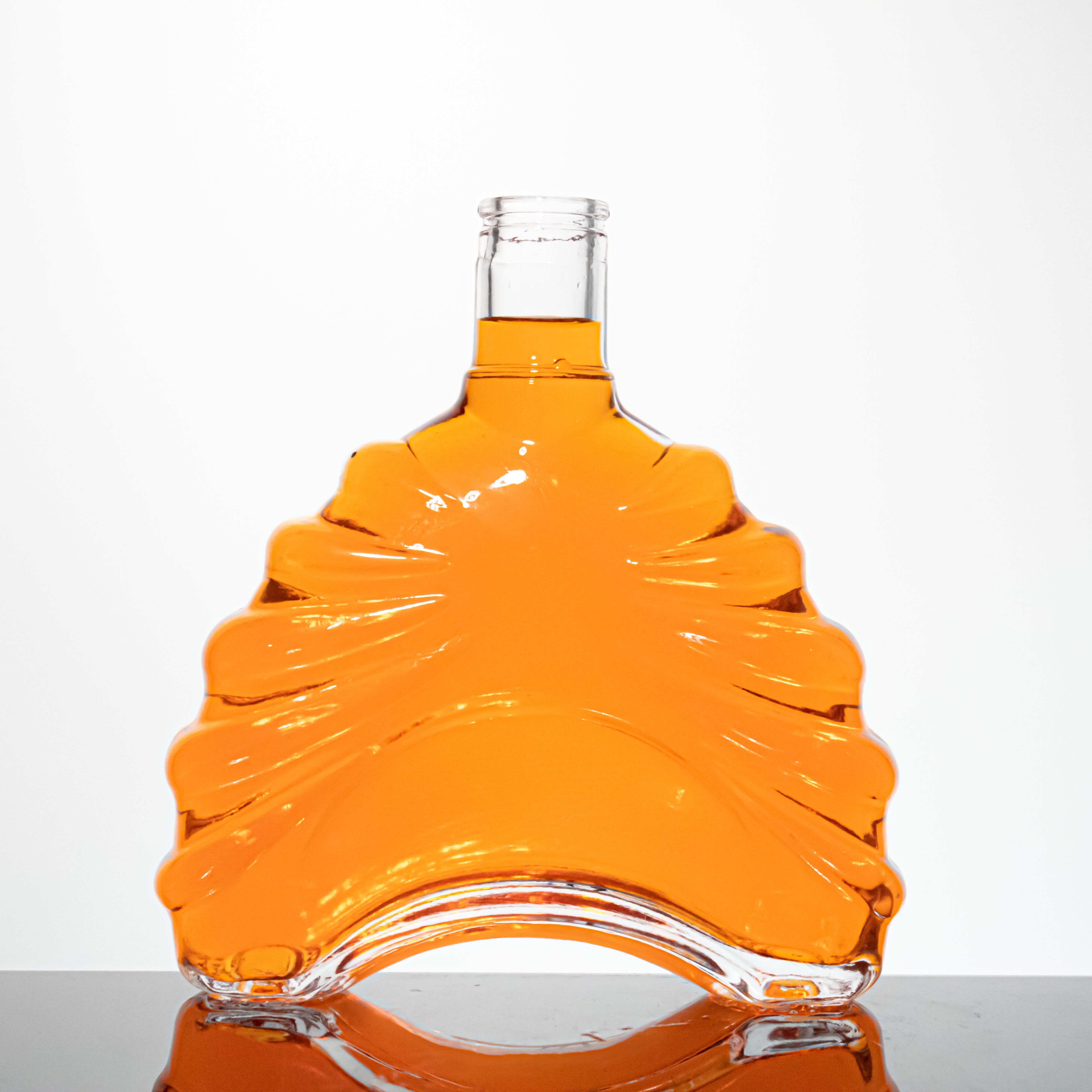 Custom Glass Bottle 700ml 1000ml spirits gin glass bottle flat shoulder liquor bottle for sale