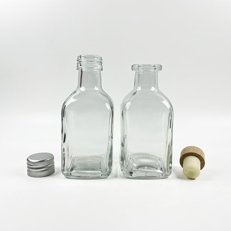100ml 250ml empty wine bottle glass bottle for wine high quality 500ml liquor bottle for whiskey with Aluminum cover stopper