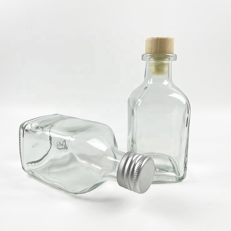 100ml 250ml empty wine bottle glass bottle for wine high quality 500ml liquor bottle for whiskey with Aluminum cover stopper
