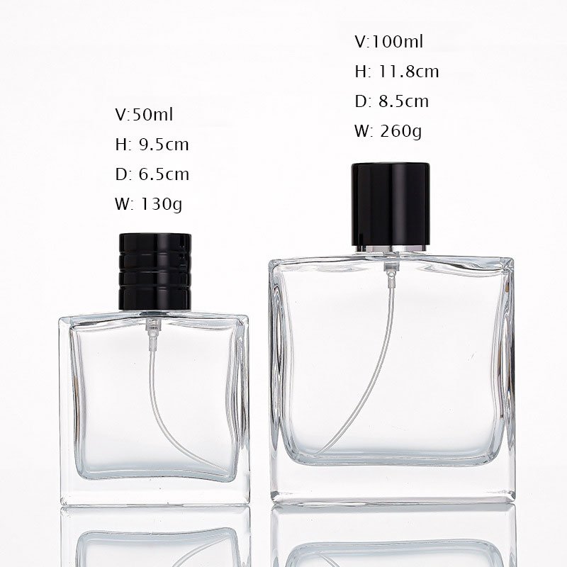 Refillable Fine Mist Spray Perfume Bottles 50ml 100ml Empty Portable Clear Glass Perfume Bottle