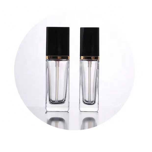 New Arrival 30ml Square Lotion Serum Essential Oil Bottle Glass Cosmetic Foundation Bottle