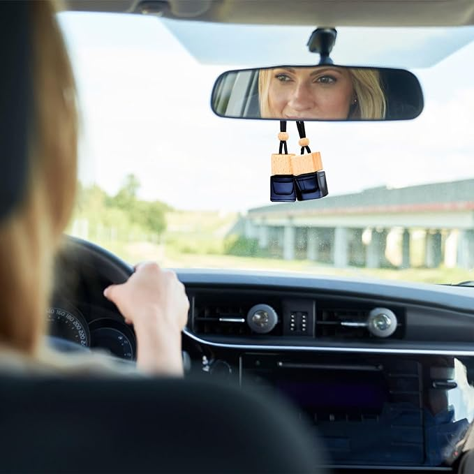 Wholesale black square car aromatherapy glass tether hanging bottle