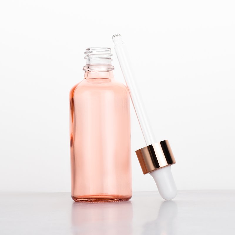 1oz Essential Oil glass dropper bottle 30ml Rose gold pink Eye Dropper Bottle with Pipettes and Leak Proof lid