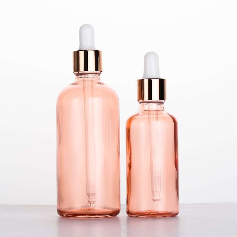 1oz Essential Oil glass dropper bottle 30ml Rose gold pink Eye Dropper Bottle with Pipettes and Leak Proof lid