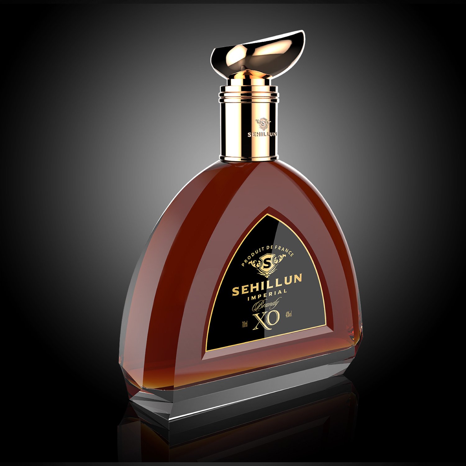 manufacture empty bottle design 700ml 750ml brandy liquor glass bottle
