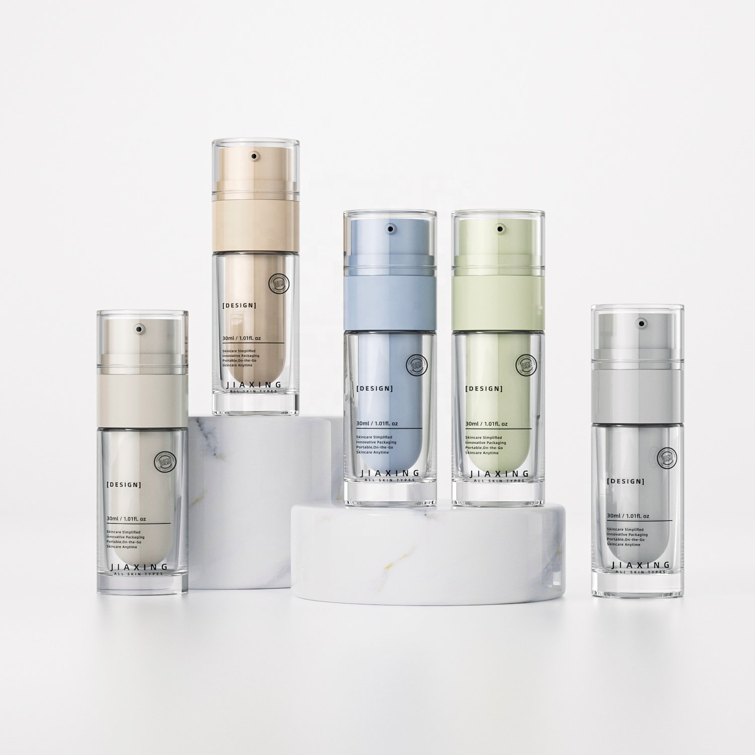 Private Label 30ml Empty Glass Bottle For Cosmetics Liquid Packaging Replaceable Inner Tube Foundation Glass Lotion Bottle