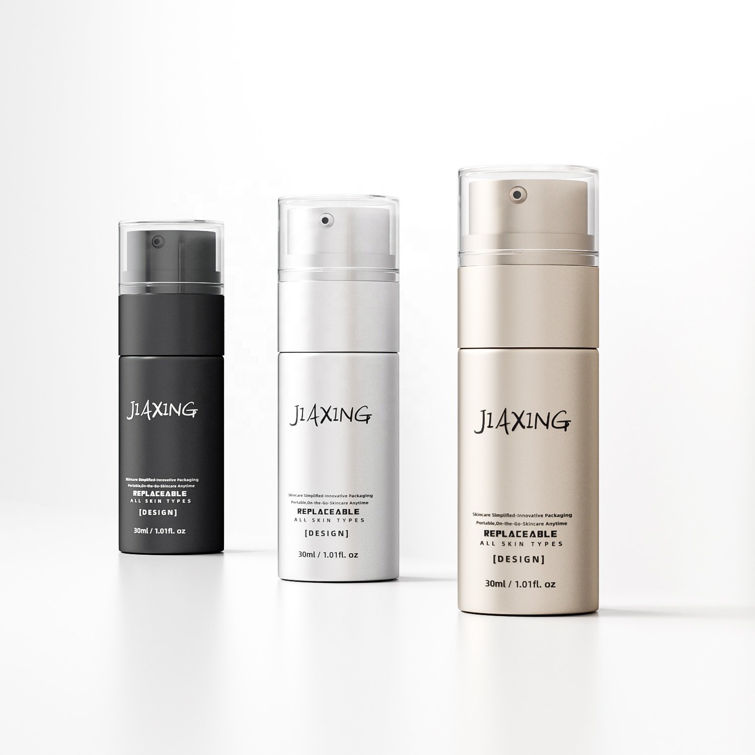 Private Label 30ml Empty Glass Bottle For Cosmetics Liquid Packaging Replaceable Inner Tube Foundation Glass Lotion Bottle