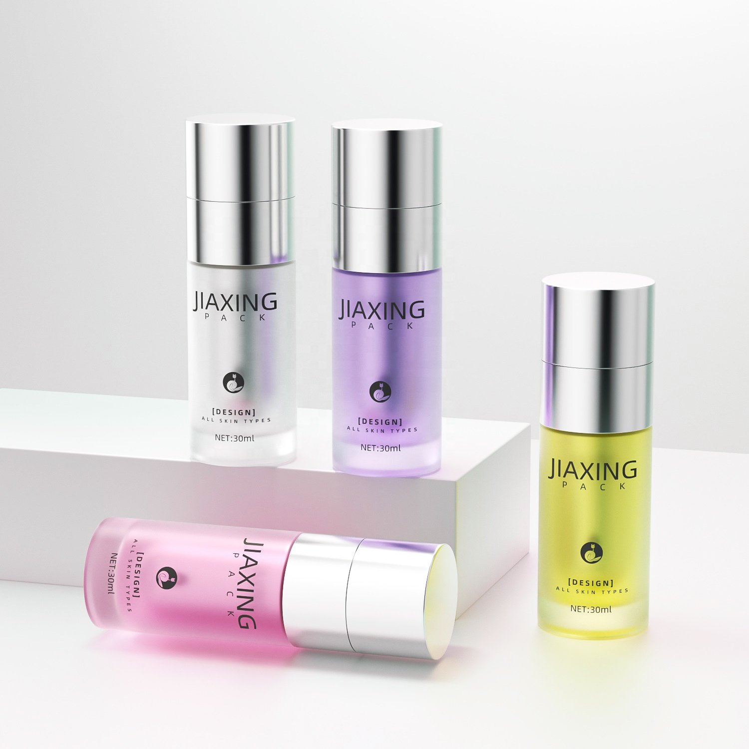 Private Label 30ml Empty Glass Bottle For Cosmetics Liquid Packaging Replaceable Inner Tube Foundation Glass Lotion Bottle