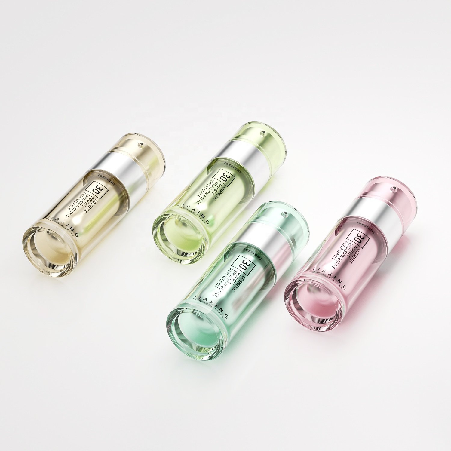 Private Label 30ml Empty Glass Bottle For Cosmetics Liquid Packaging Replaceable Inner Tube Foundation Glass Lotion Bottle