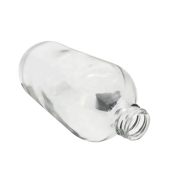 Wholesale Boston Round Shampoo Bottle 16oz 500ml Clear Boston Round Glass Bottle